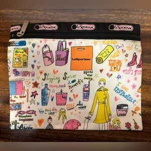 LeSportsac Colorful Sara Schwartz Lulu Girly Print Pouch